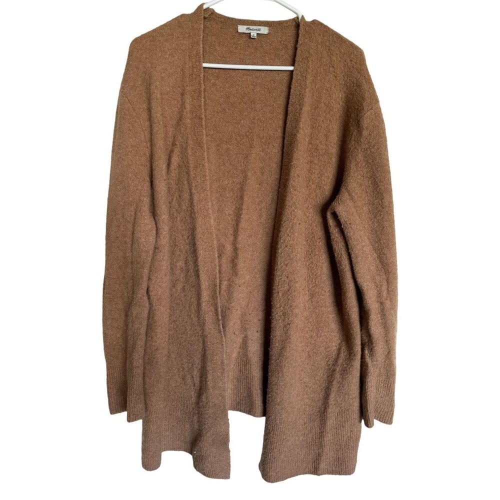 Madewell Merino Blend Open Front Cozy Cardigan Brown Woman's‎ Medium b2